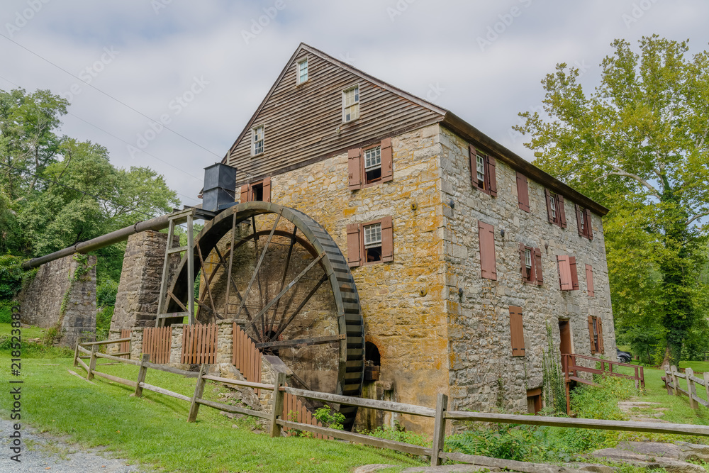 Rock Run Gristmill at Susquehana State Park Maryland corner view Rock Run Gristmill at Susquehana State Park Maryland corner view