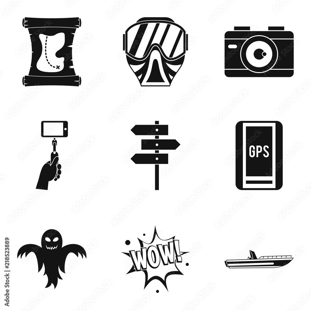 Fototapeta premium GPS tracking icons set. Simple set of 9 gps tracking vector icons for web isolated on white background
