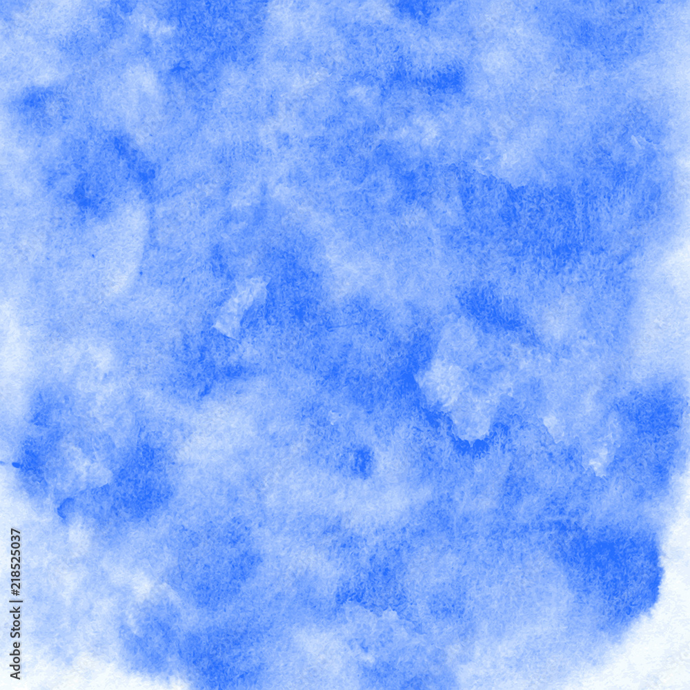 Blue watercolor background. Abstract texture. Vector illustration.