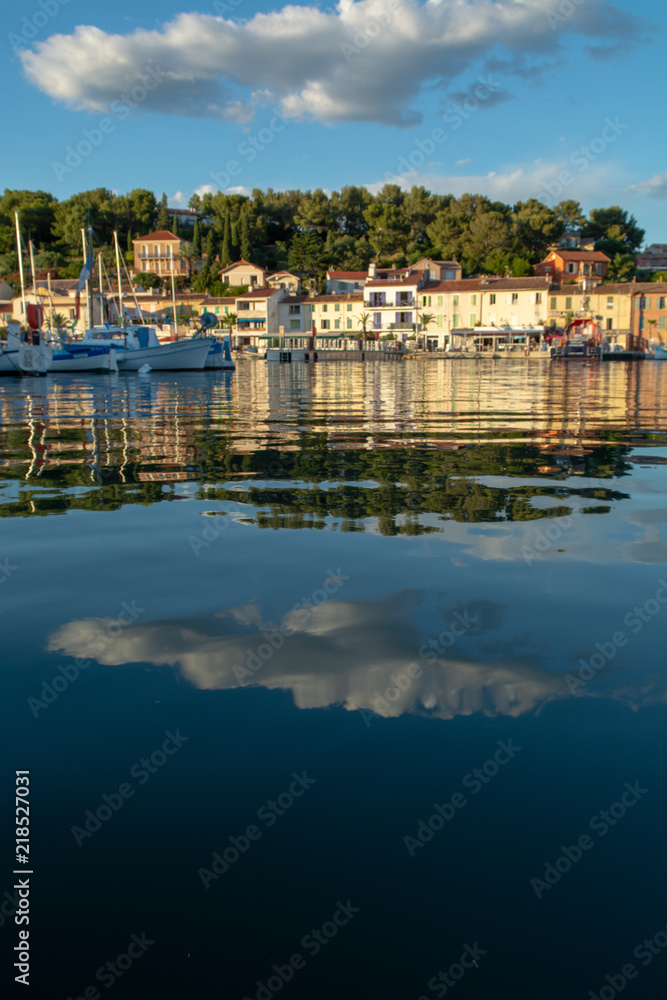 August 13, 2018, small fishermans and yacht haven, marina in Saint-Mandrier-sur-Mer, Provence, France