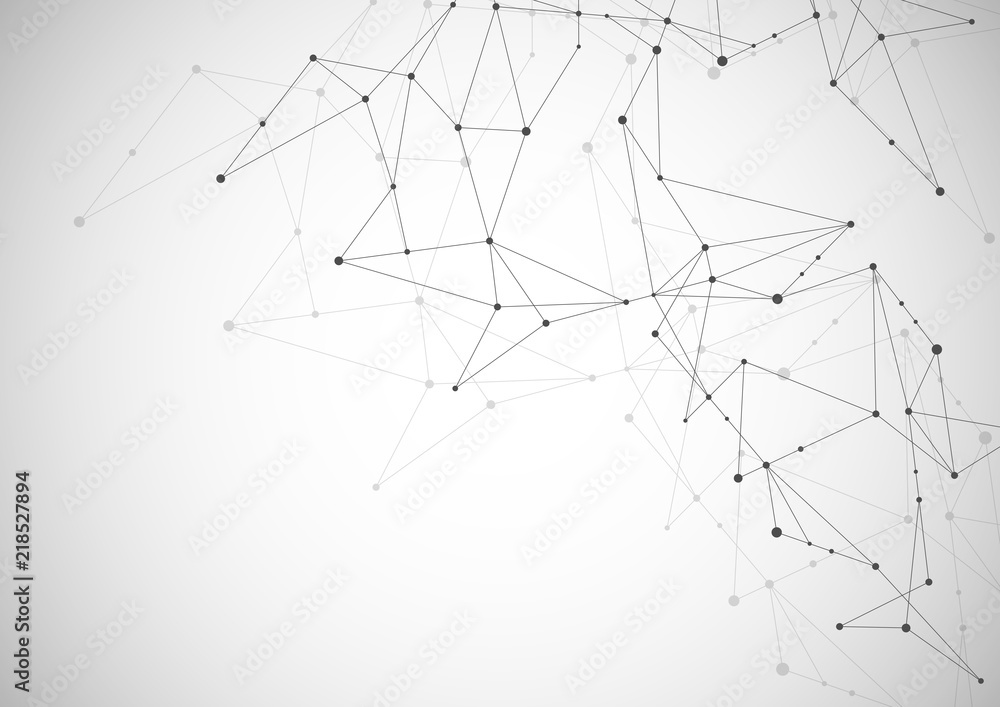 Abstract connecting dots and lines. Connection science and technology background. Abstract connecting dots and lines. Connection science and technology background.
