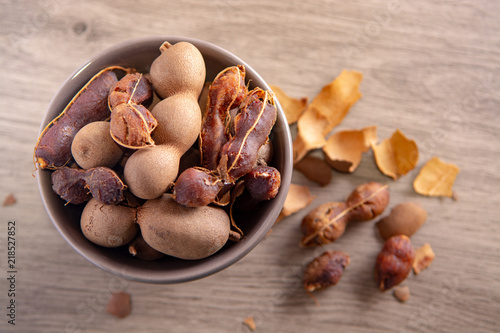 Fruits of tropcal Africal tree tamarind, used in cooking, traditional medicine and metal polish