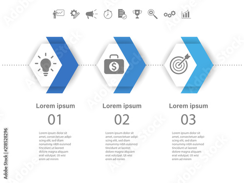 3 Steps arrow infographic