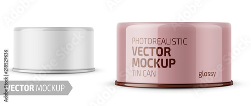 Tuna can with label on white background.