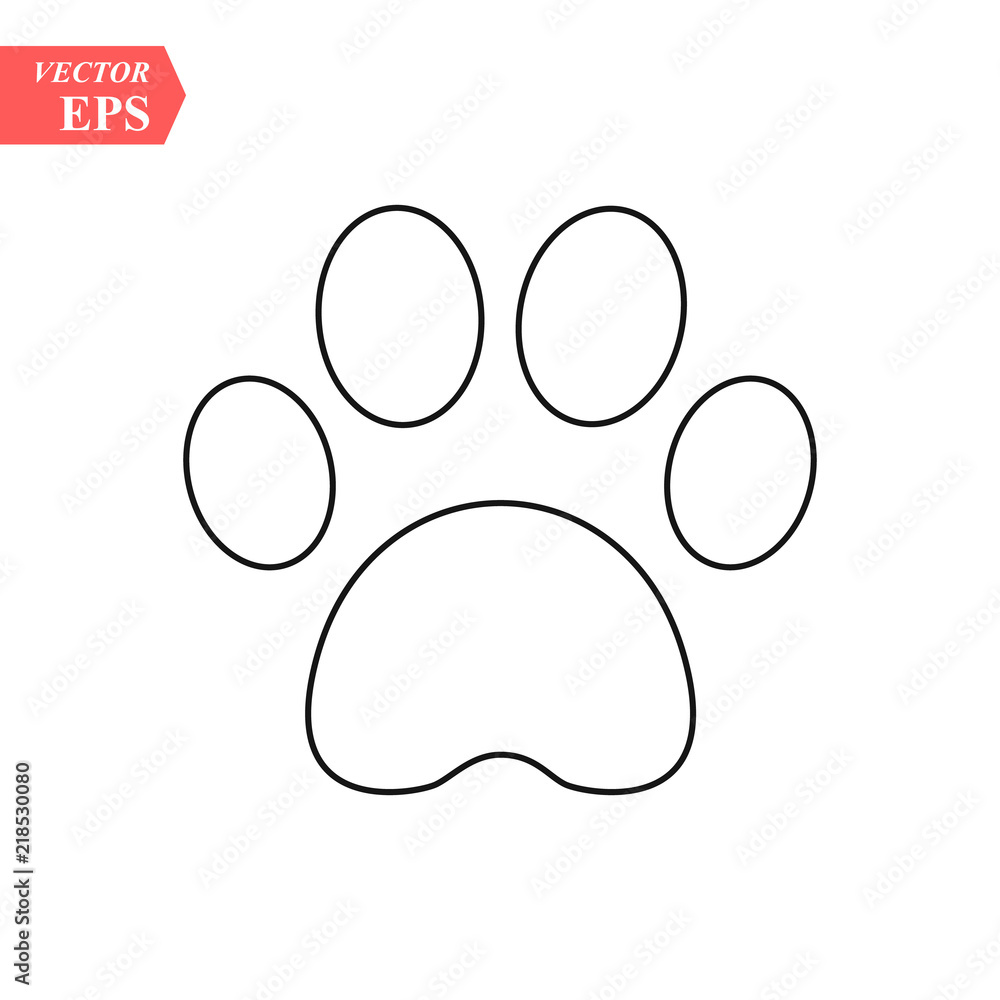 Animal paw icon print line vector foot dog cat illustration Animal paw icon print line vector foot dog cat illustration
