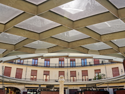 Tourist center with a modern round roof in Valencia  Spain.