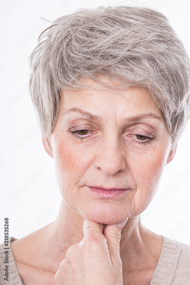 beautiful mature woman is thinking beautiful mature woman is thinking