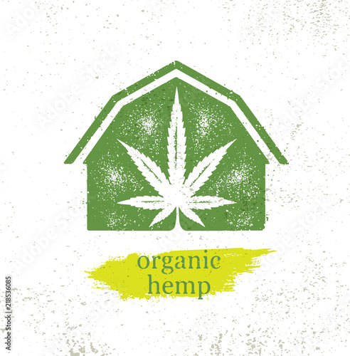Organic Hemp Farm Raw Protein Supplement Health Care Vector Design Element. Medicine Cannabis Oil Nutrition Sign