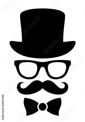 Gentleman stylized head on a white background