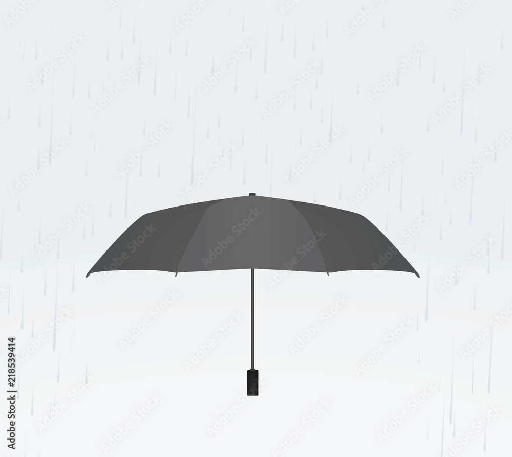 Rain and umbrella. vector illustration