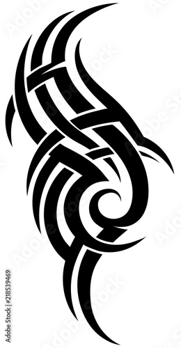 Black tribal tattoo pattern on white bakground