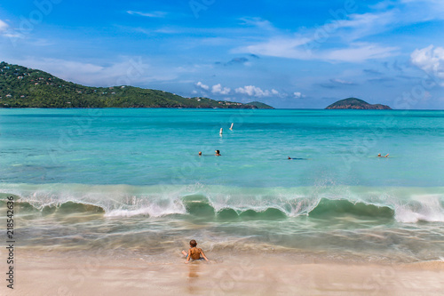 The beach in Magens Bay on St. Thomas - US Virgin Island. The Magens Bay is one of the most beautiful beaches in the world. photo