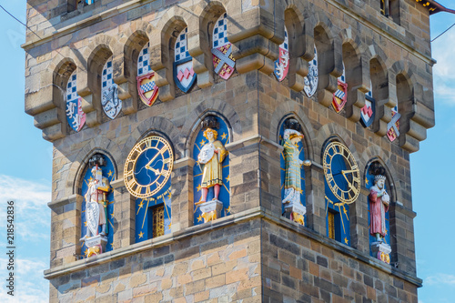 Canvas Print Clock Tower Cardiff Castle Uhrenturm
