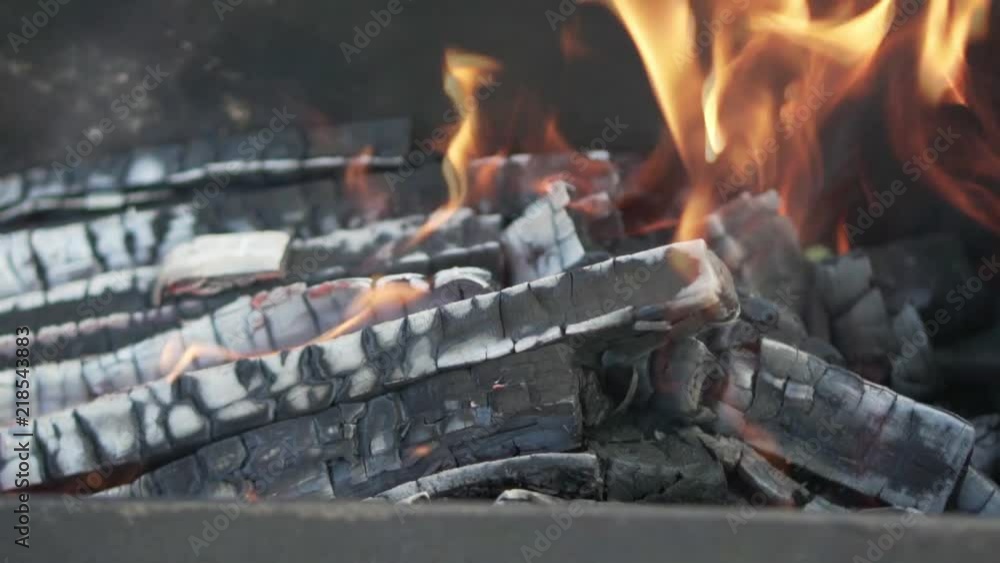 Flame of the fire. Firewood burn, close-up of fire Flame of the fire. Firewood burn, close-up of fire
