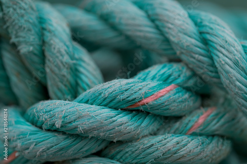 Closeup of turquoise rope