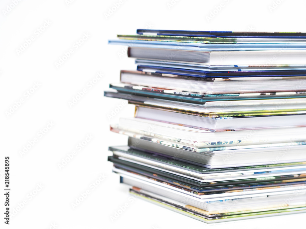 Stack of children's books on a white background. Stack of children's books on a white background.