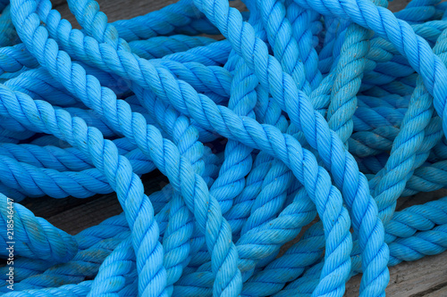 Blue rope closeup
