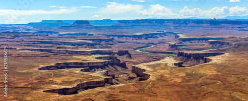 Green River Overlook - A panoramic view of steep and colorful canyons of Green River, Canyonlands National Park, Utah, USA. 