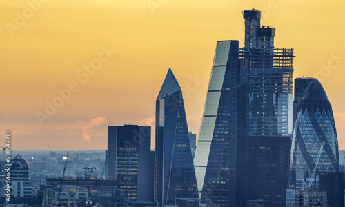 London skyline at sunset