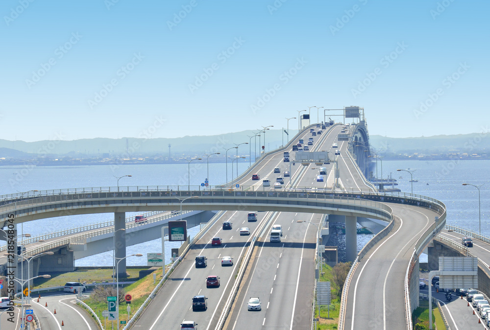 海ほたるパーキングエリアから見える東京湾アクアライン 千葉県木更津市 Stock Photo Adobe Stock