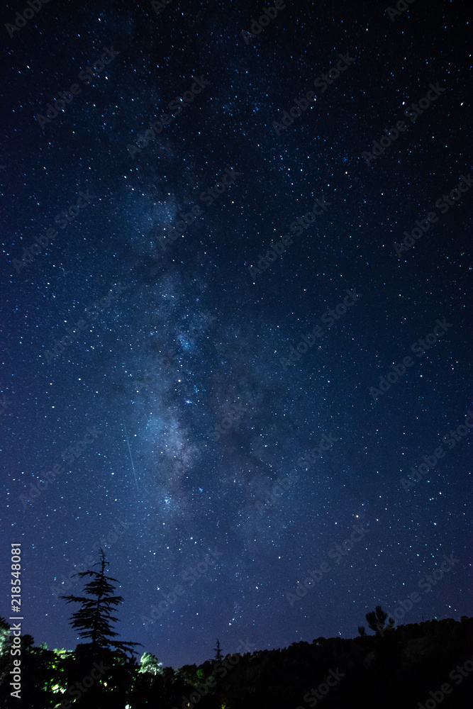Milkyway from the mount Troodos in island in Cyprus