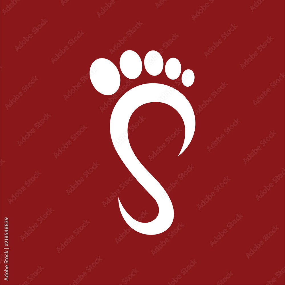S Letter feet logo icon vector S Letter feet logo icon vector