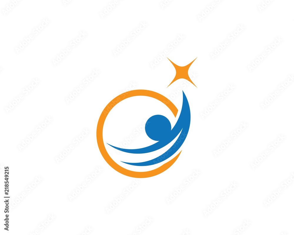 Naklejka premium success people logo vector