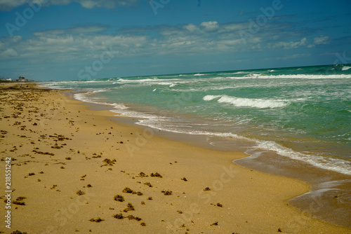 Beautiful windy sandy beach at New Smyrna Beach in Florida