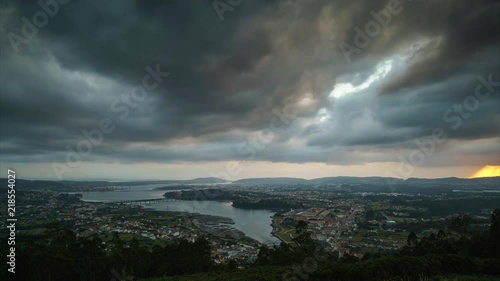 Ria de Ferrol From Mount Ancos Panorama Neda Time-Lapse photo