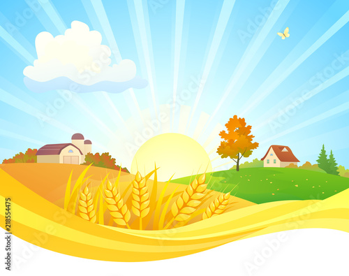 Autumn sunrise design