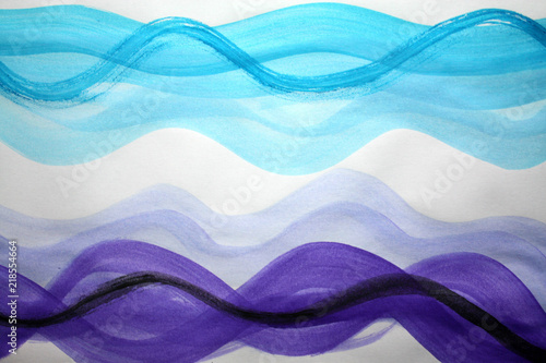 Blue purple watercolor hand...