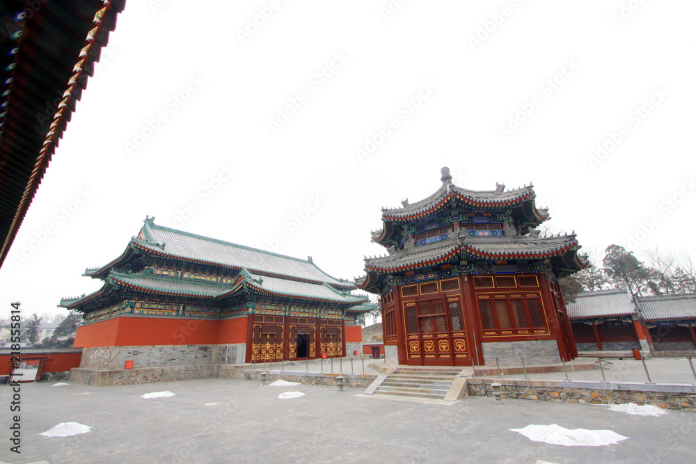 Manjusri Pavilion in the Zhengjue Temple in Old summer palace ruins park, Beijing, China Manjusri Pavilion in the Zhengjue Temple in Old summer palace ruins park, Beijing, China