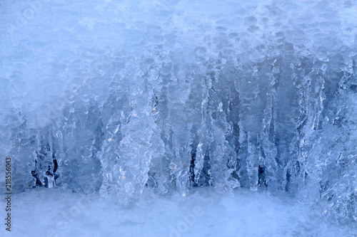 rocks in ice and snow