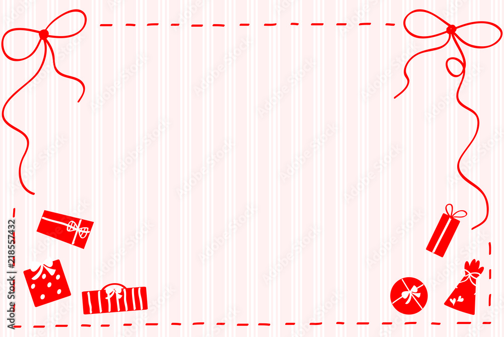 手書きリボン フレーム ギフトボックス Stock Vector Adobe Stock