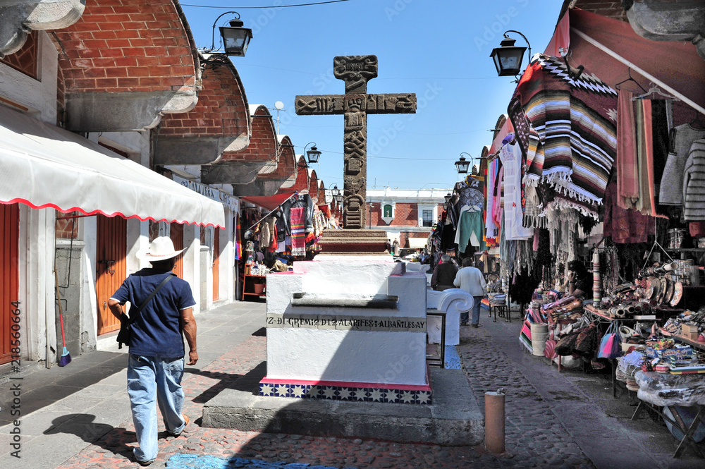Naklejka premium El Parian market in Puebla City Mexico