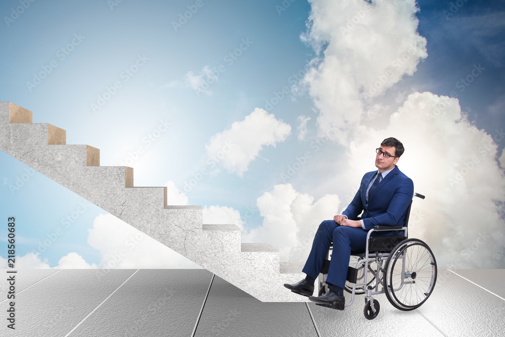 Accessibility concepth with wheelchair for disabled Accessibility concepth with wheelchair for disabled