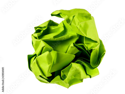 colorful crumpled papers on white background