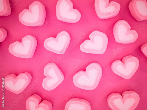 dessert heart on pink background