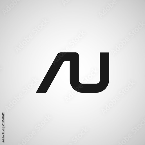 Initial Letter AU Logo Template Design