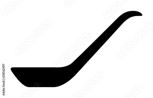 Chinese / Asian soup spoon side view flat vector icon for food apps and websites