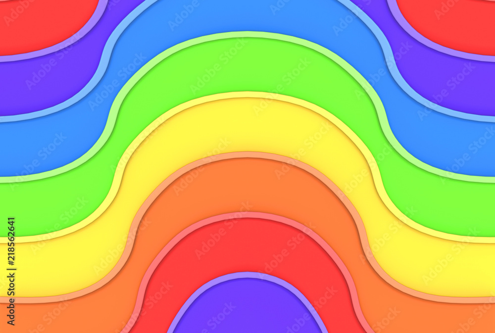 3d rendering. modern lgbt rainbow colorful curve wave line pattern space wall background. 3d rendering. modern lgbt rainbow colorful curve wave line pattern space wall background.