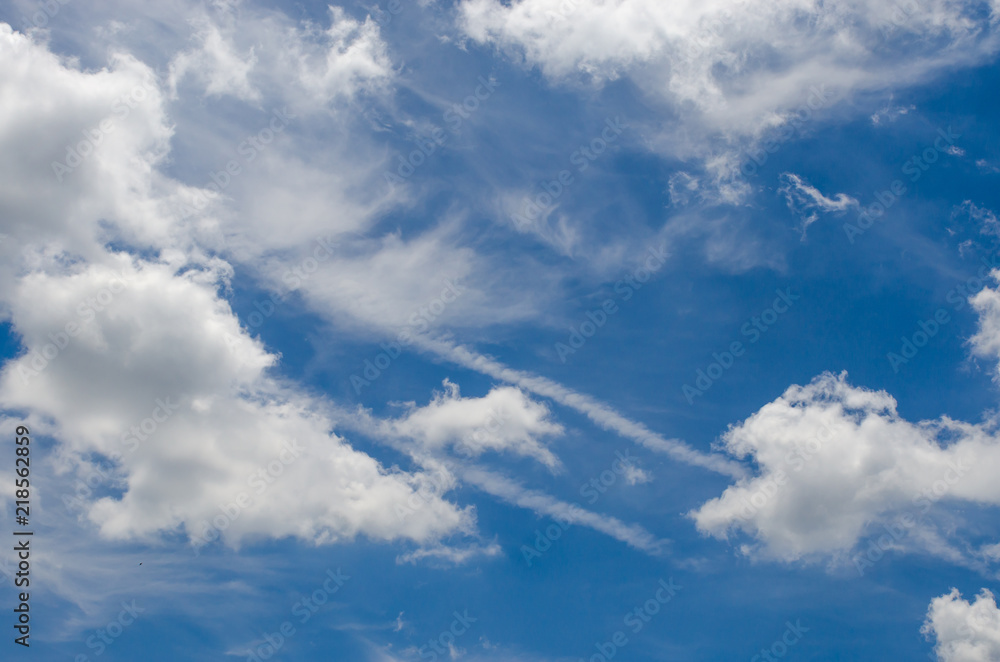 Blue sky with white clouds different shapes them. Blue sky with white clouds different shapes them.