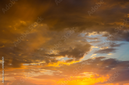 Sunset and clouds background scenery and magnificent canyons.