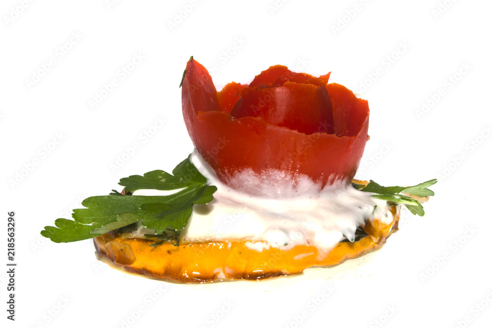 fried vegetables isolated on white background fried vegetables isolated on white background