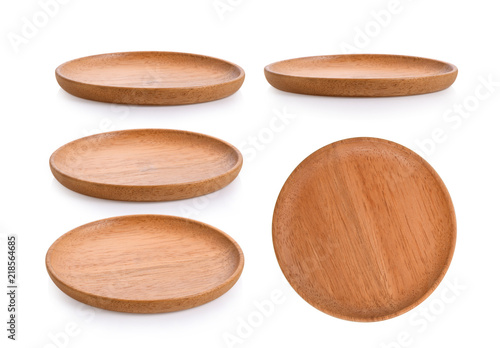 wood plate on white background