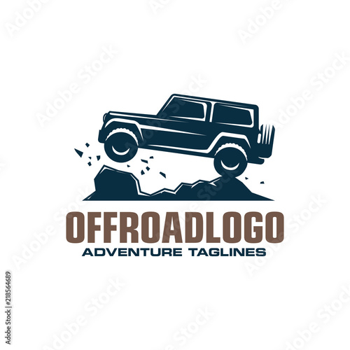 Off-road car logo, safari suv, expedition offroader.