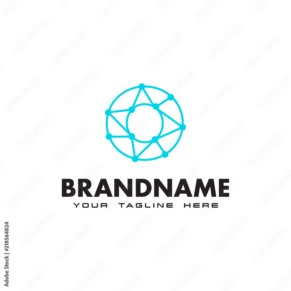 Letter O dot network connection logo Design Template Letter O dot network connection logo Design Template