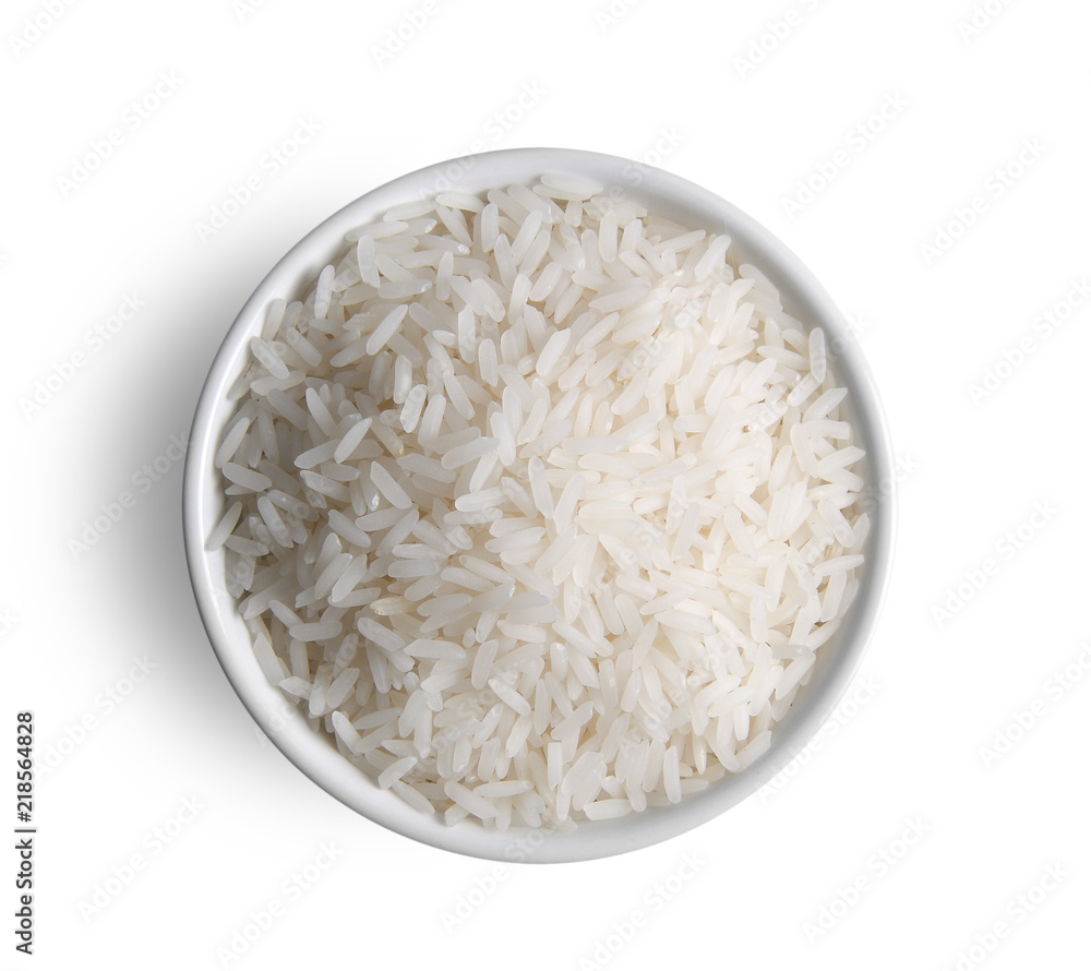rice in a bowl on white background rice in a bowl on white background