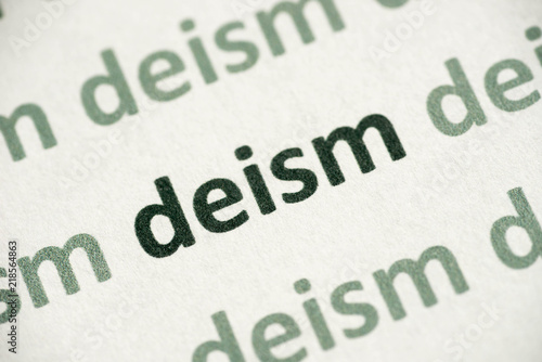 word deism printed on paper macro