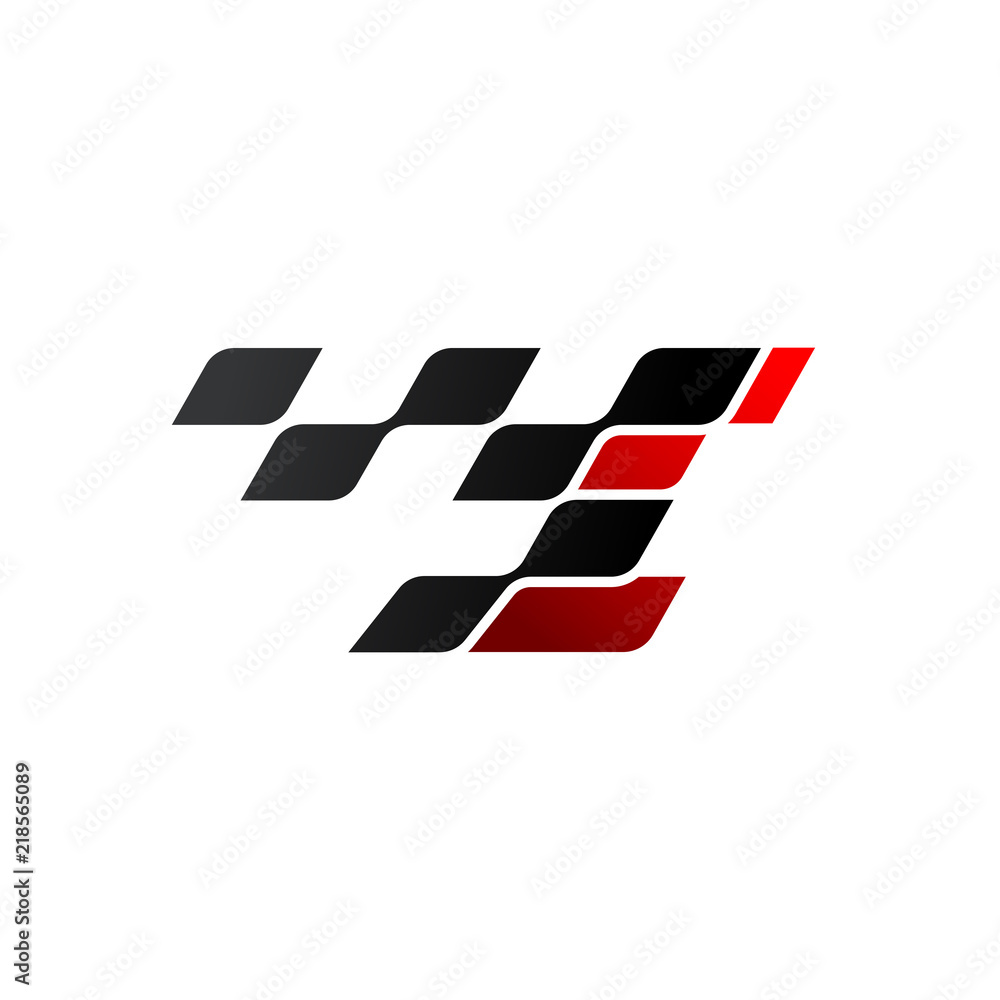 Letter I with racing flag logo